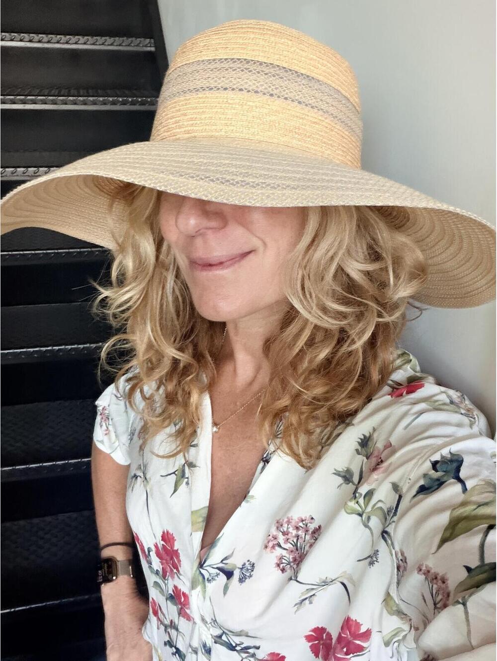 Satya Twena Wide Brim Straw Sun Hat 23" Circumference - Picture 6 of 6